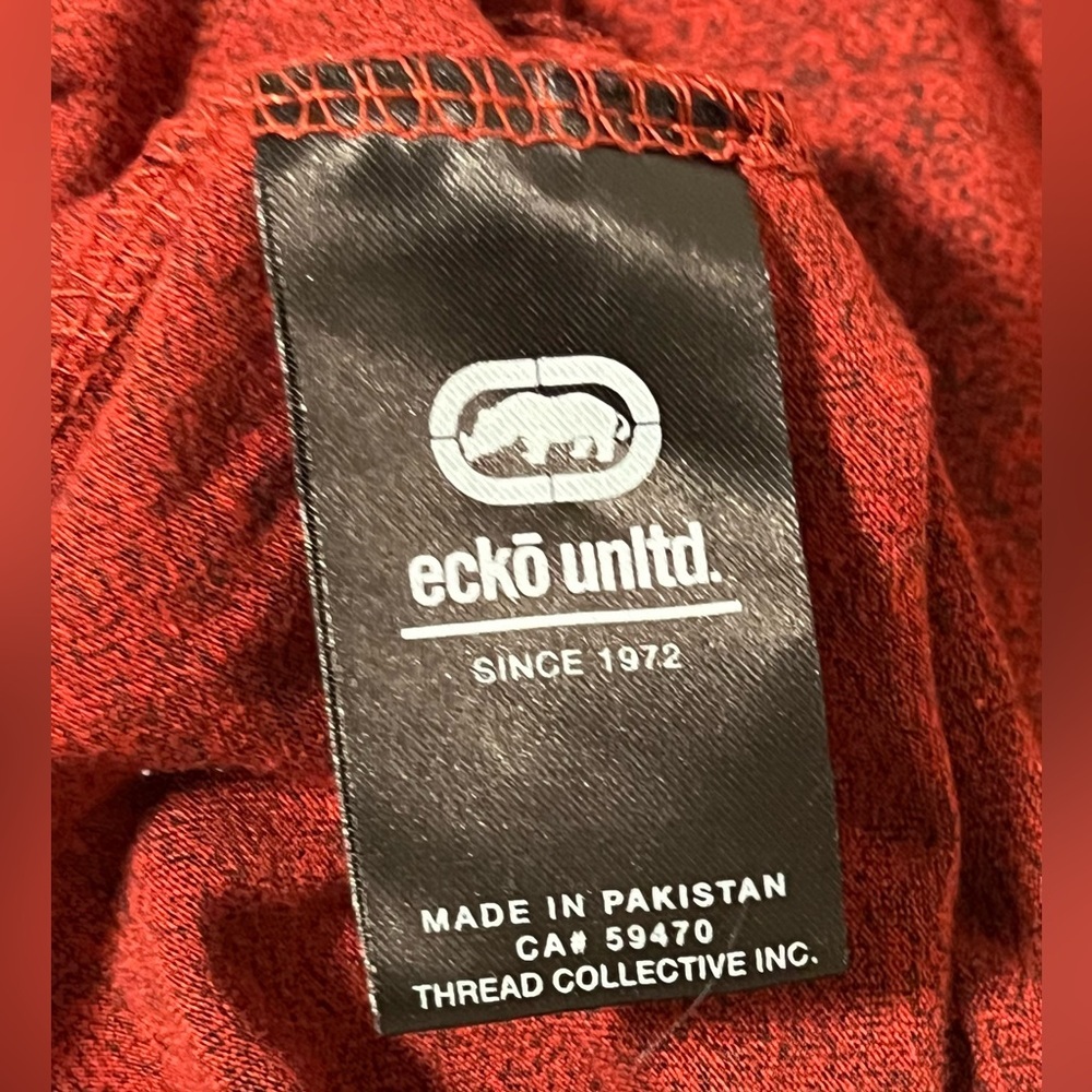 ECKO Unltd. Shirt Men XL Streetwear Stretch Athletic Red - Picture 6 of 6